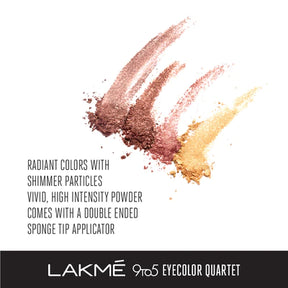 LAKMĒ 9TO5 EYE COLOR QUARTET EYE SHADOW - DESERT ROSE