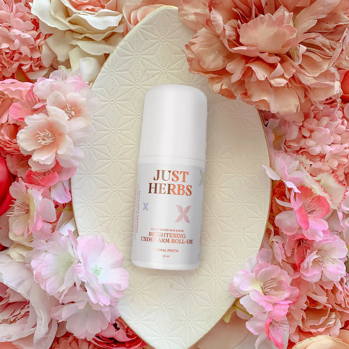 Just Herbs Brightening Underarm Roll-On Deo - Floral Fiesta