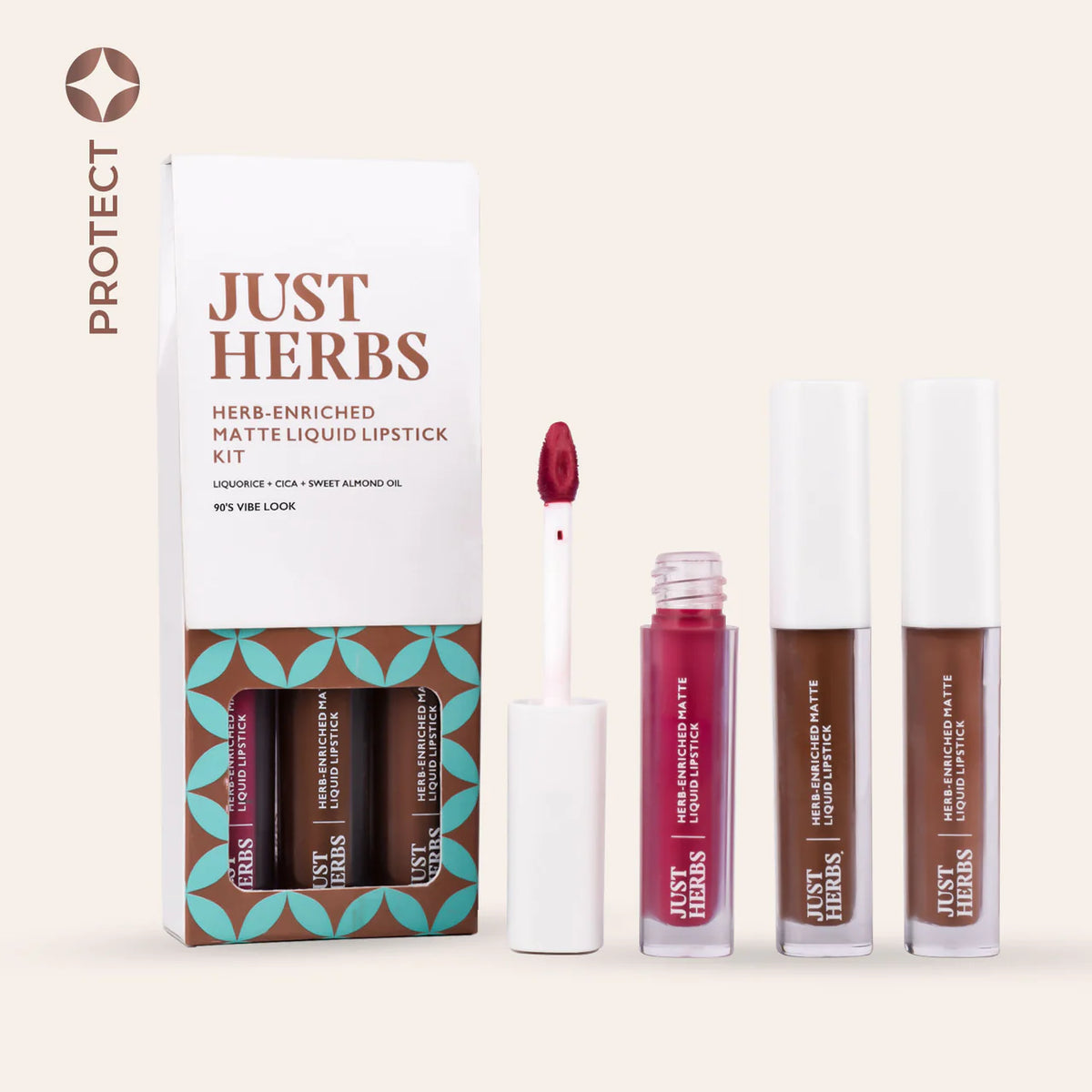 Just Herbs Full-Size Herb Enriched Matte Liquid Lipstick Kit - Set of 3