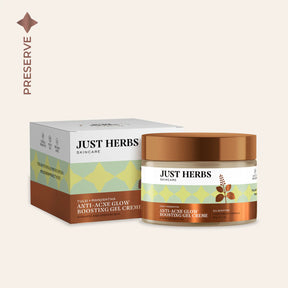 Just Herbs Anti-Acne Glow Boosting Gel Creme with Tulsi and Manjishtha / Fagel