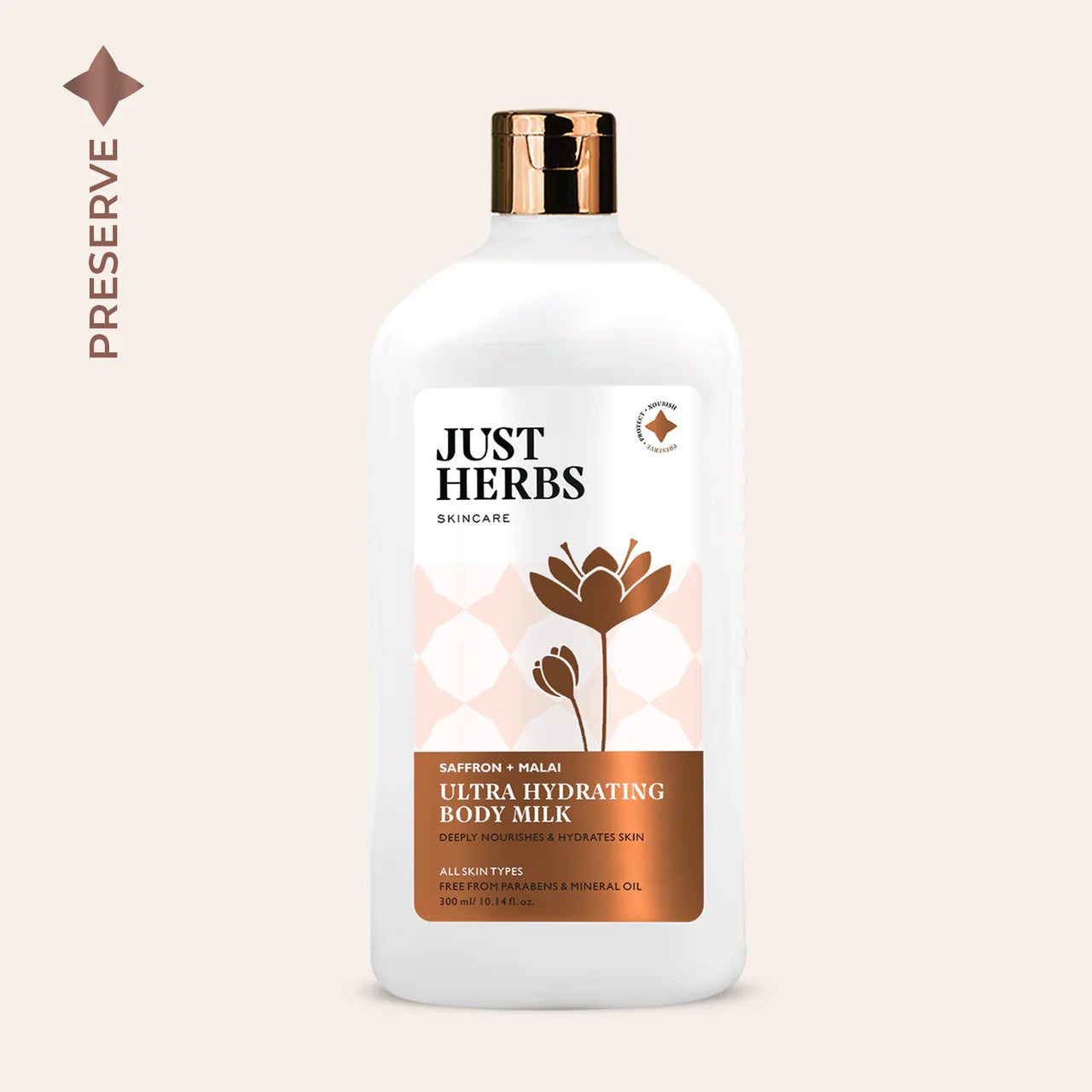 Just Herbs Ultra Hydrating Body Milk with Saffron and Malai