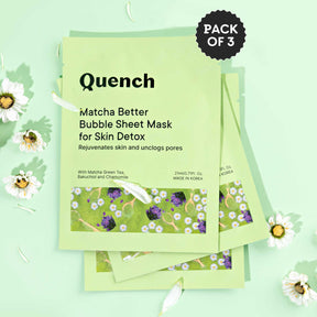 Quench Matcha Better Bubble Sheet Mask (Pack of 3)