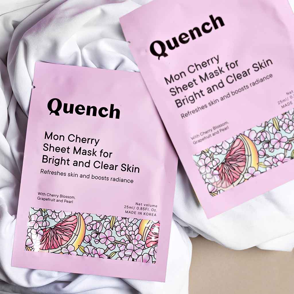 Quench Mon Cherry Sheet Mask for Bright and Clear Skin - 25 ML