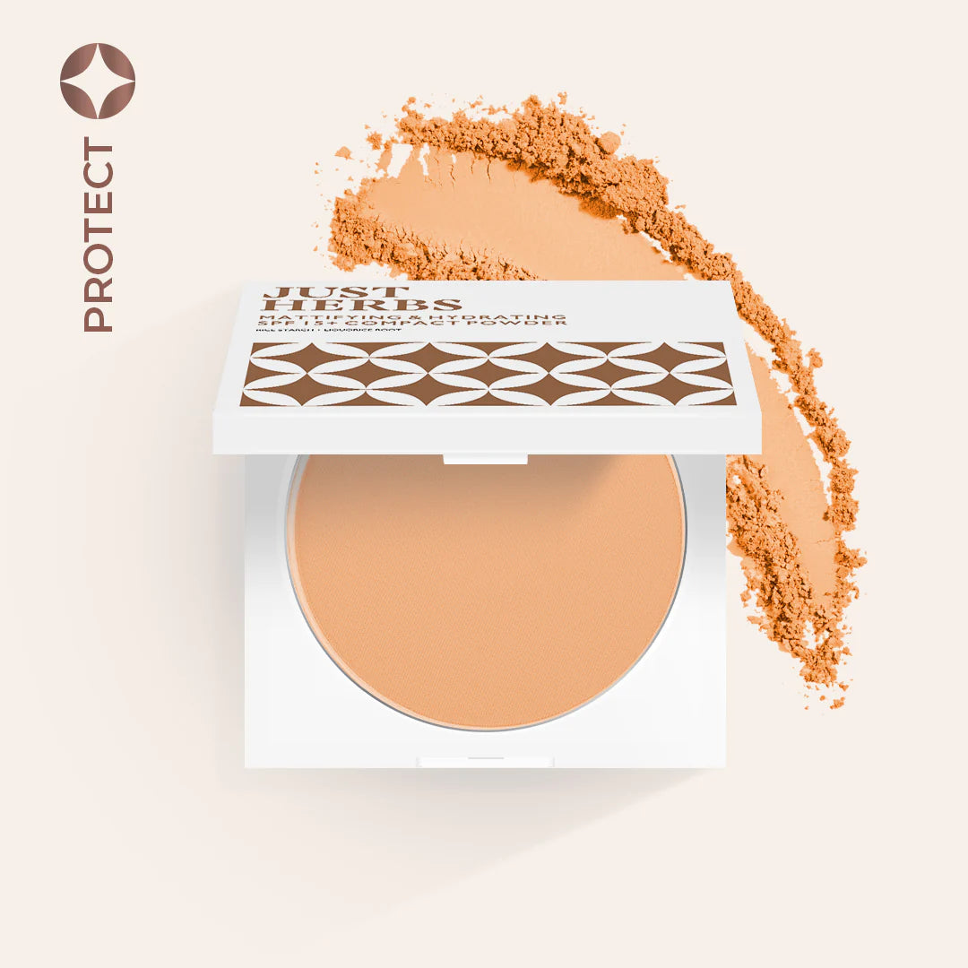 Just Herbs Mattifying and Hydrating SPF 15+ Compact Powder with Rice Starch & Liquorice Root