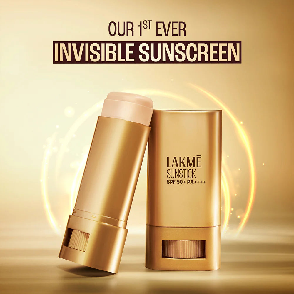 LAKMĒ SUN EXPERT INVISIBLE SUNSTICK, SPF 50 PA+++ FOR UVA/B, NO WHITE CAST, ON THE GO PROTECTION