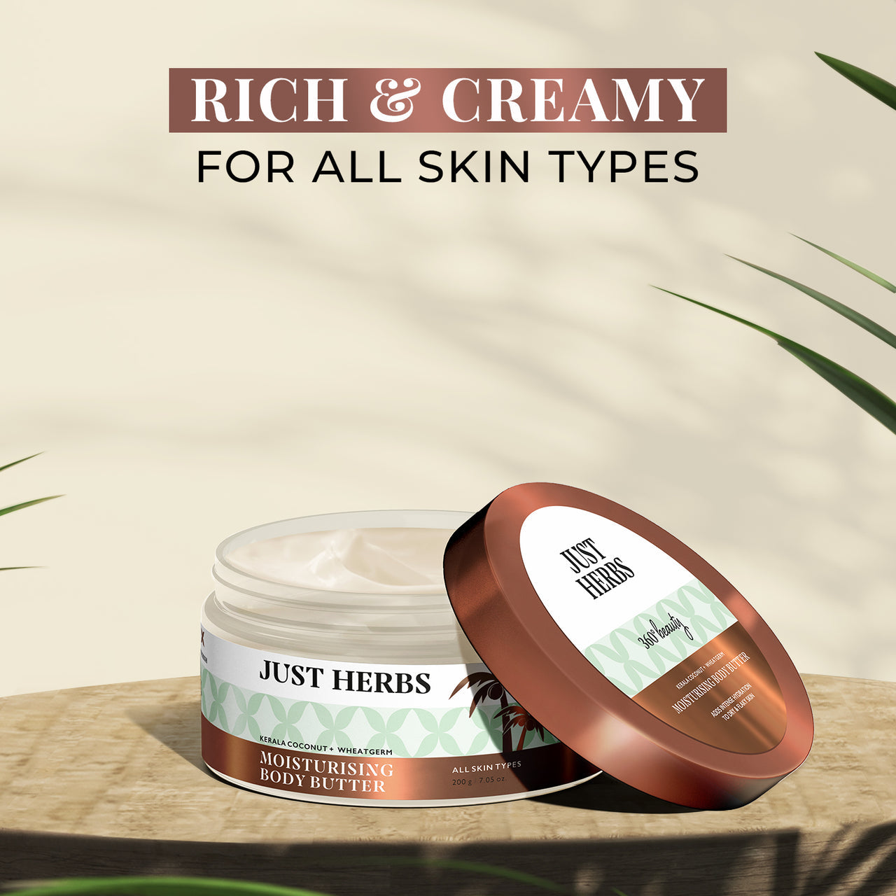 JUST HERBS Kerala Coconut & Wheatgerm Body Butter