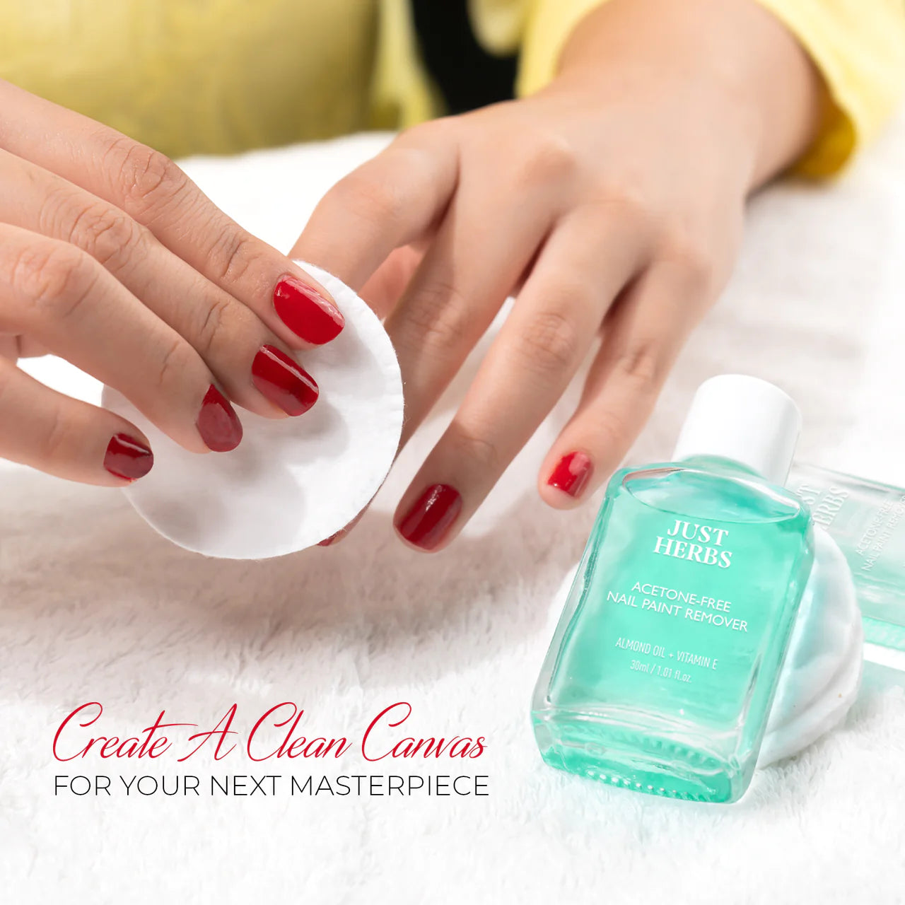 Just Herb Nail Paint Remover with Almond Oil and Vitamin E