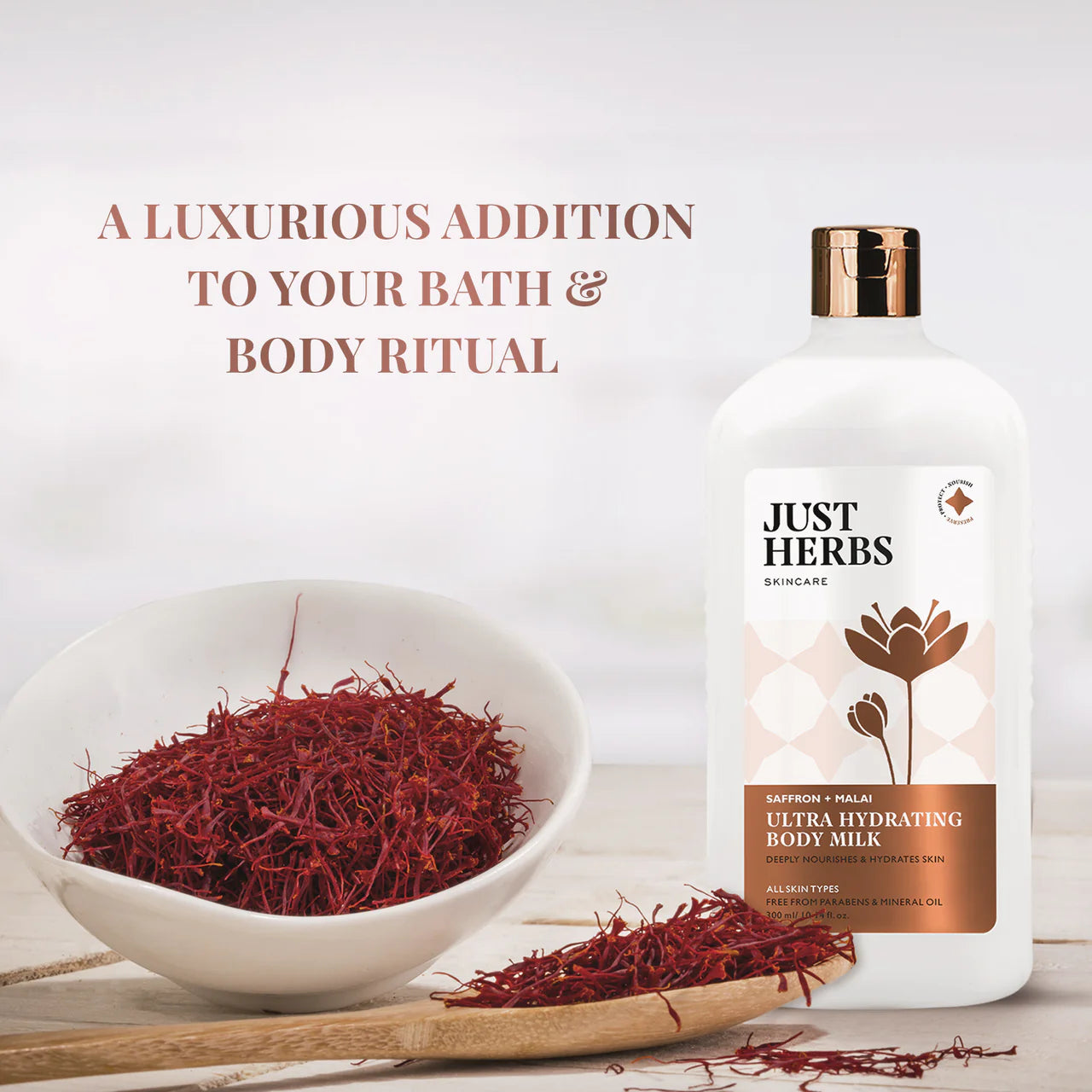 Just Herbs Ultra Hydrating Body Milk with Saffron and Malai