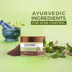 Just Herbs Anti-Acne Glow Boosting Gel Creme with Tulsi and Manjishtha / Fagel