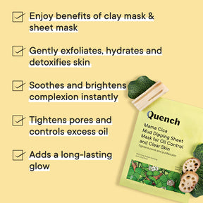 Quench Mama Cica Mud Dipping Sheet Mask for Oil Control and Clear Skin - 23 ML