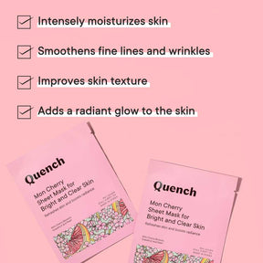 Quench Mon Cherry Sheet Mask For Bright And Clear Skin (Pack of 3)