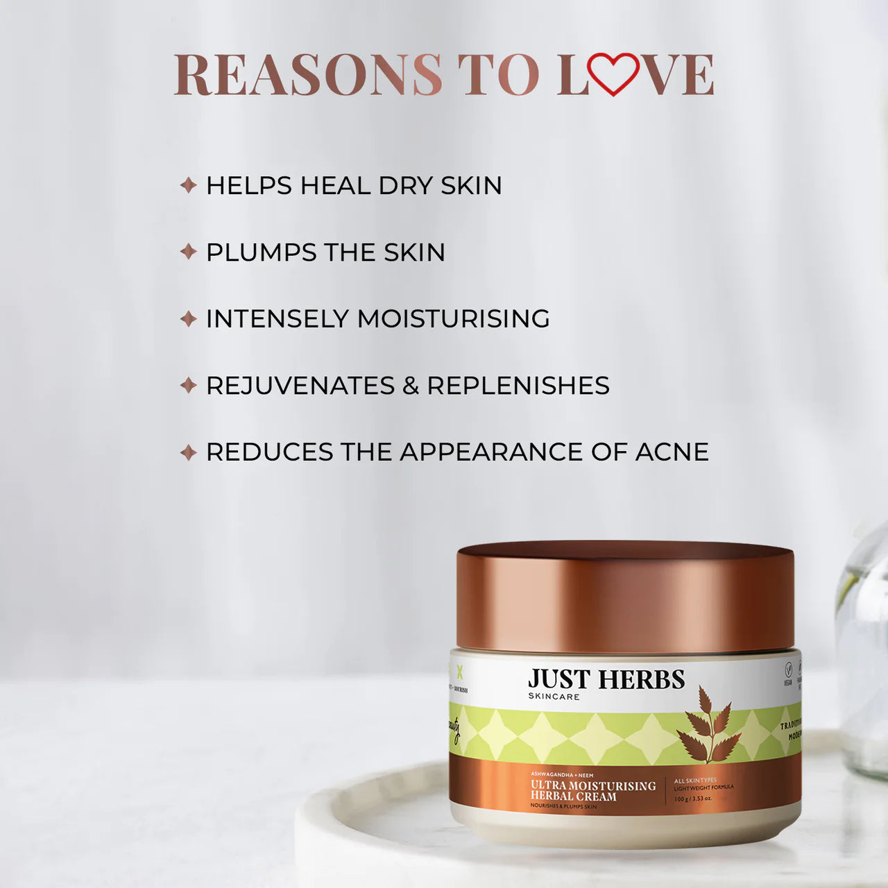 Just Herbs Ultra Moisturising Herbal Cream with Ashwagandha and Neem