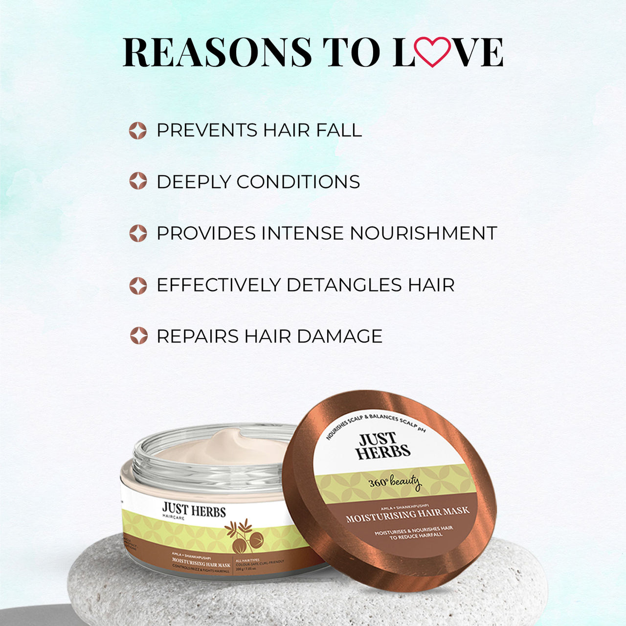 JUST HERBS Moisturising Hair Mask with Amla and Shankhpushpi