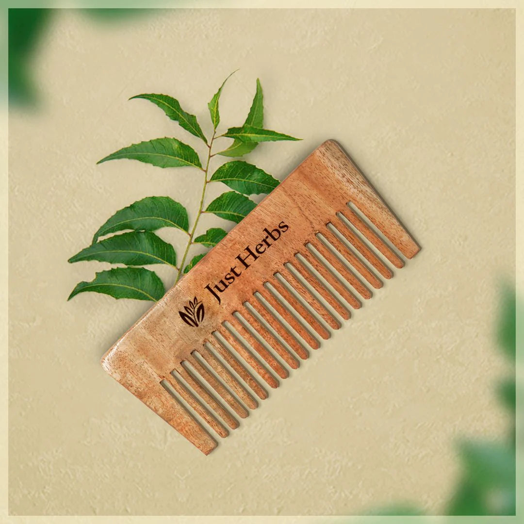 Just Herbs Handmade Wide-Tooth Neem Comb