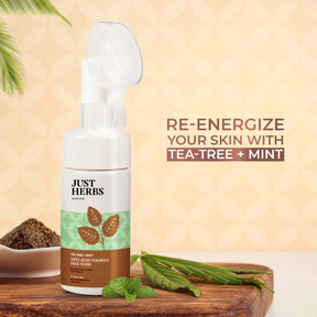 Just Herbs Anti Acne Foaming Face Wash with Tea Tree & Mint