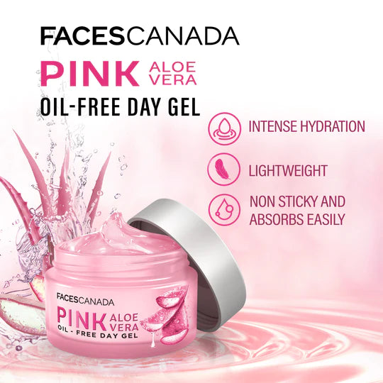 Facescanada Pink Aloe Vera Oil-Free Day Gel Non-sticky, Super-hydrating Day Gel