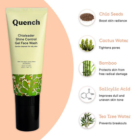 Quench Chialeader Shine Control Gel Face Wash - 100 ML