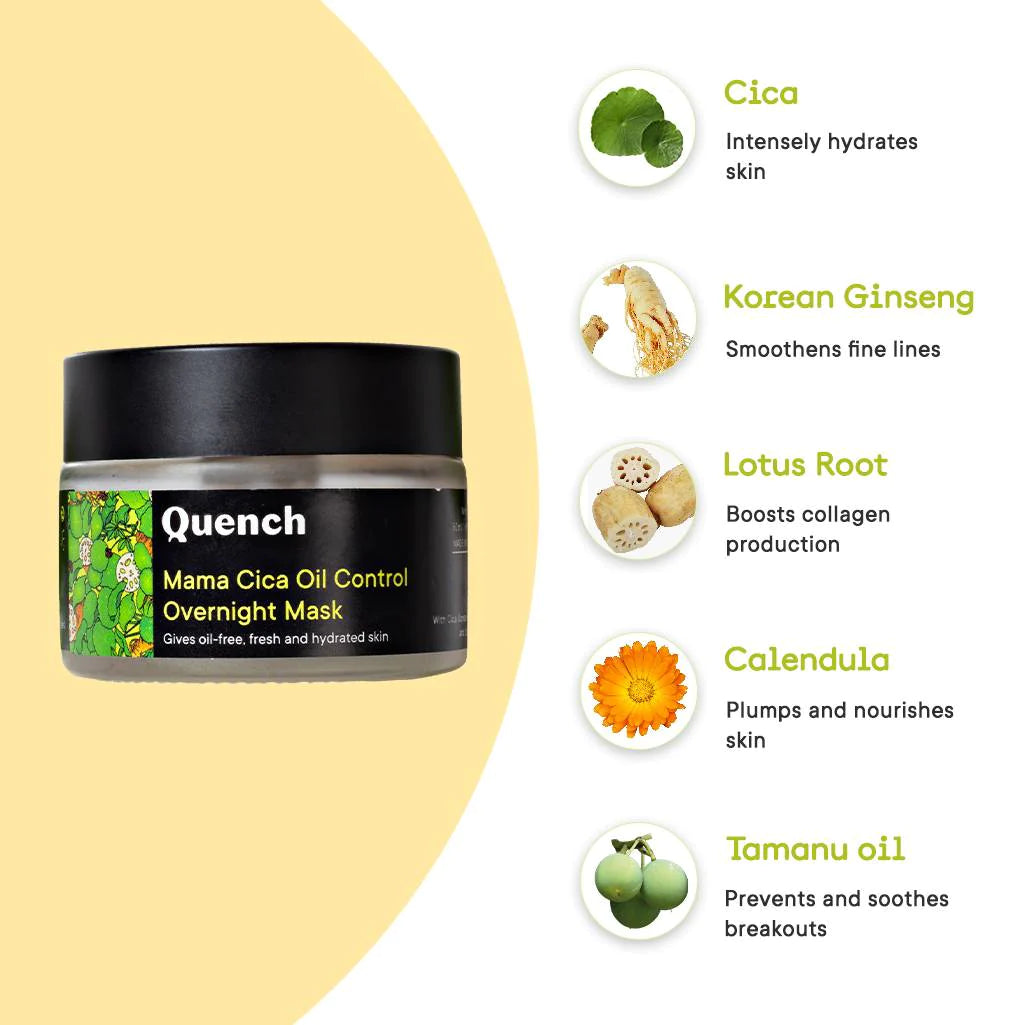 Quench Mama Cica Oil Control Overnight Mask - 50 ML