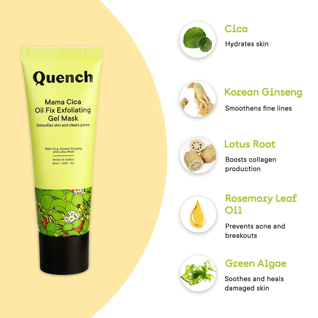 Quench Mama Cica Oil Fix Exfoliating Gel Mask - 50 ML