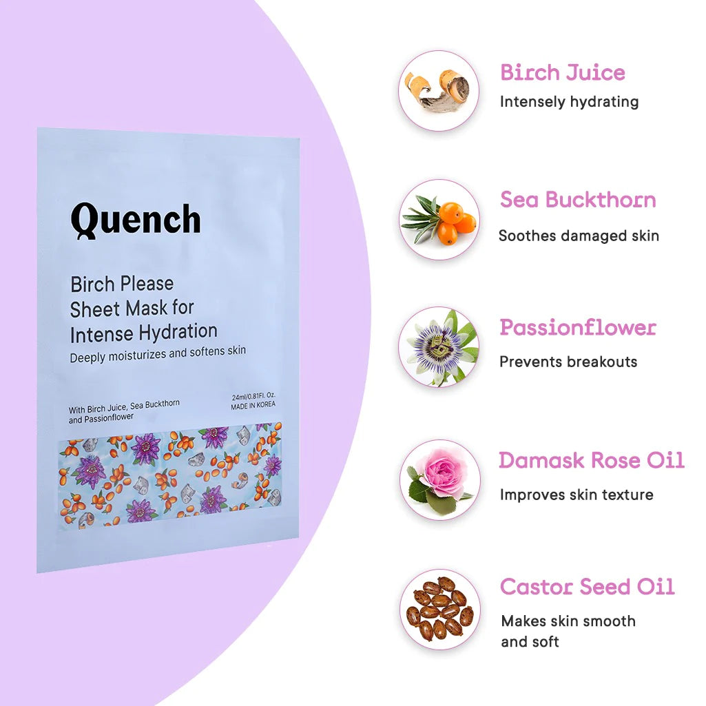 Quench Birch Please Sheet Mask for Intense Hydration - 24 ML