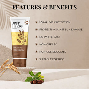 Just Herbs Moisturising Sunscreen Gel with SPF 35+ PA++++ with Jojoba and Wheatgerm