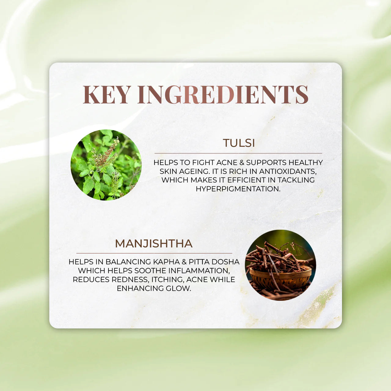 Just Herbs Anti-Acne Glow Boosting Gel Creme with Tulsi and Manjishtha / Fagel