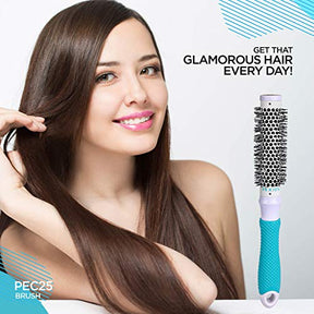 Roots - Professional Round Hair Brush - Ceramic Barrel Brushes - For Blow Drying, Curling & Straightening,- Add Volume & Shine - Hair Brush For Women 25 mm
