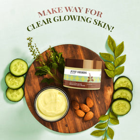 Just Herbs Anti-Acne Glow Boosting Gel Creme with Tulsi and Manjishtha / Fagel