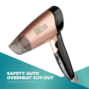 Roots Hair Dryer for Women - Ideal For Blowing/Drying - 1200 Watt Foldable Hair Dryer - 2 Heat Speed Setting