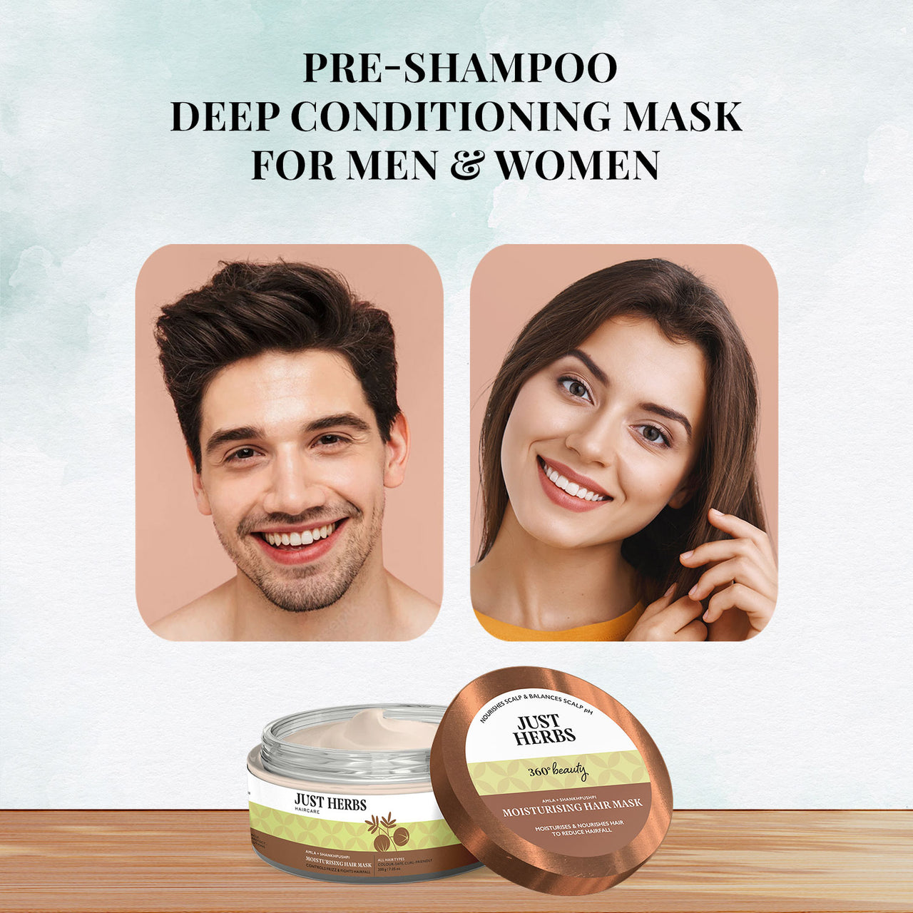 JUST HERBS Moisturising Hair Mask with Amla and Shankhpushpi