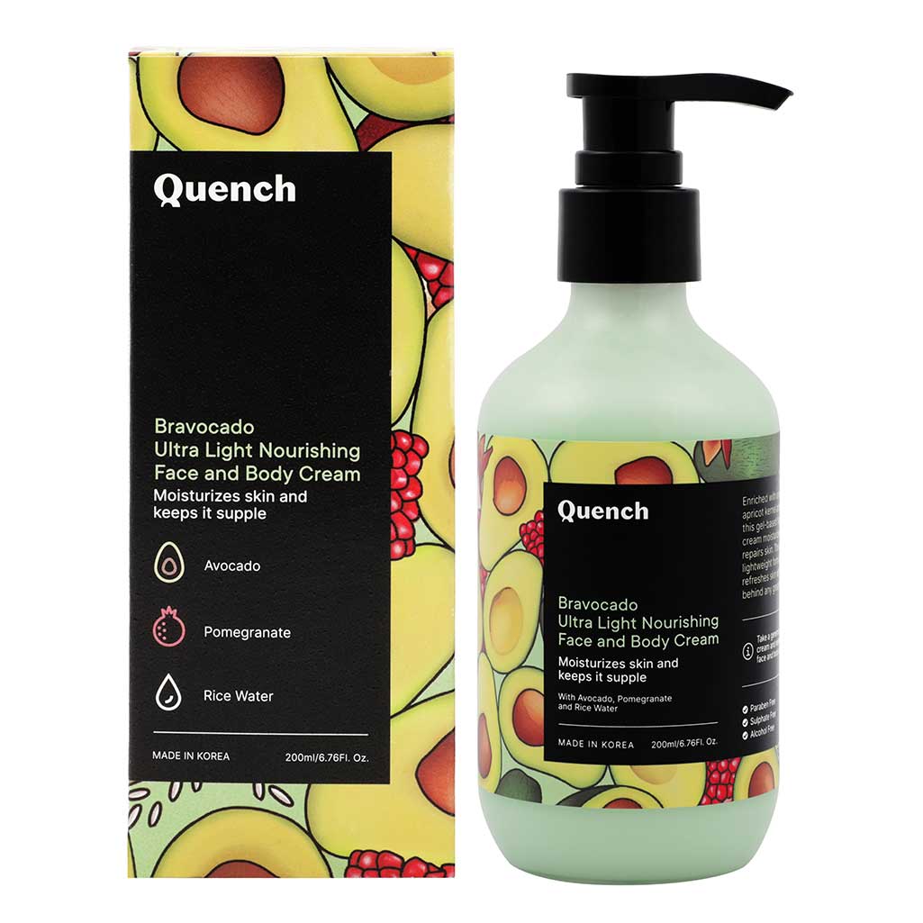 Quench Bravocado Ultra Light Nourishing Face & Body Cream - 200 ML