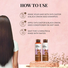 JUST HERBS Anti Hair Fall Kit with Castor & Black Onion Seed