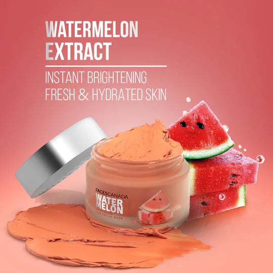 Facescanada Water Melon Fresh Glow Clay Facial Mask Instant Brightness & All-Day Hydration
