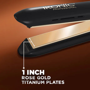 IKONIC GLEAM HAIR STRAIGHTENER - BLACK & ROSE GOLD 2.0