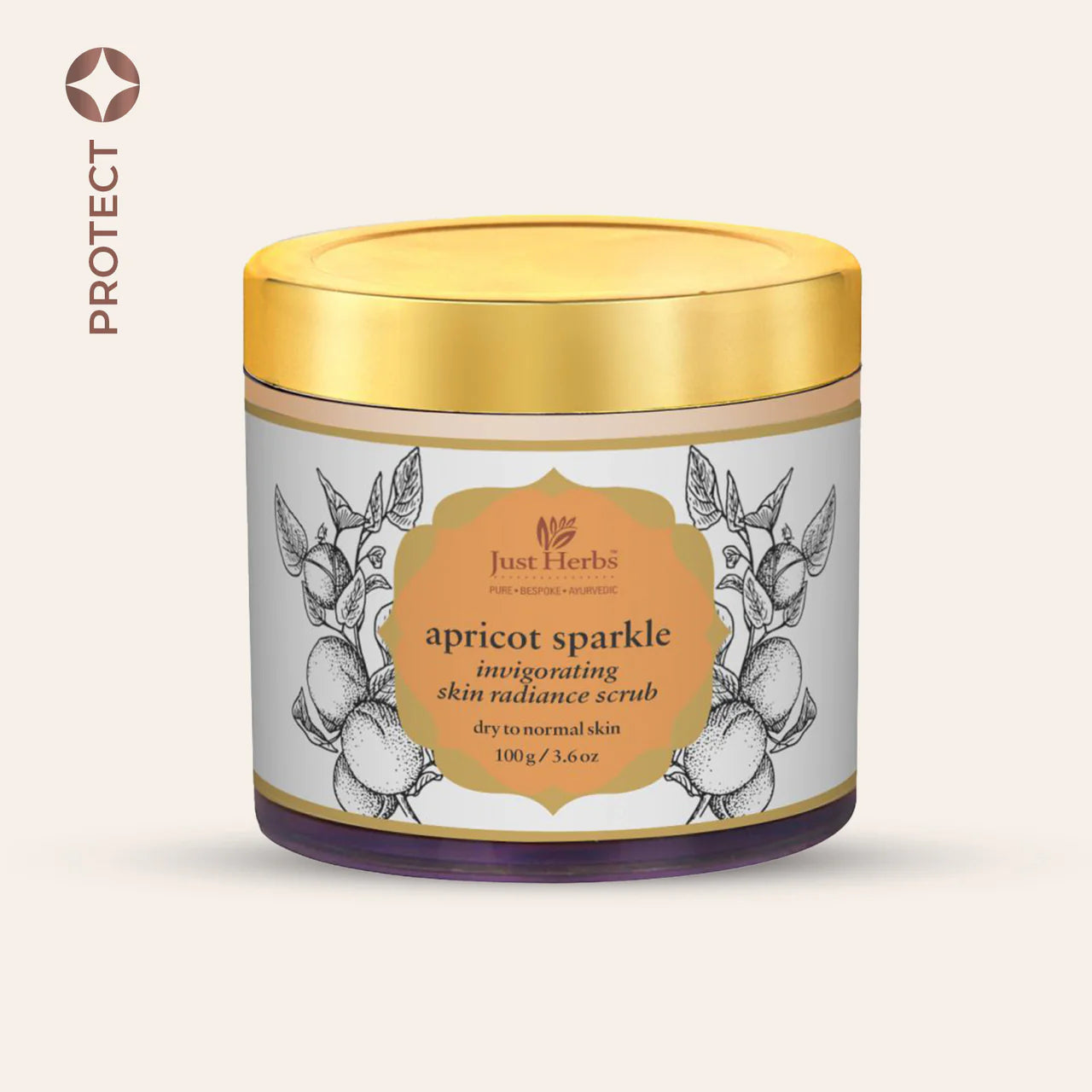 JUST HERBS Apricot Sparkle Invigorating Skin Radiance Scrub