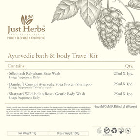 Just Herbs Ayurvedic Bath & Body Travel Kit