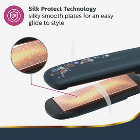 Philips Hair Straightener | SilkProtect Technology | Keratin Infused Ceramic plates | BHS397/40