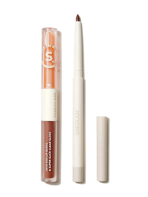 SHEGLAM SOFT 90'S GLAM LIP LINER AND LIP DUO SET-POUTY NUDE LIP SET