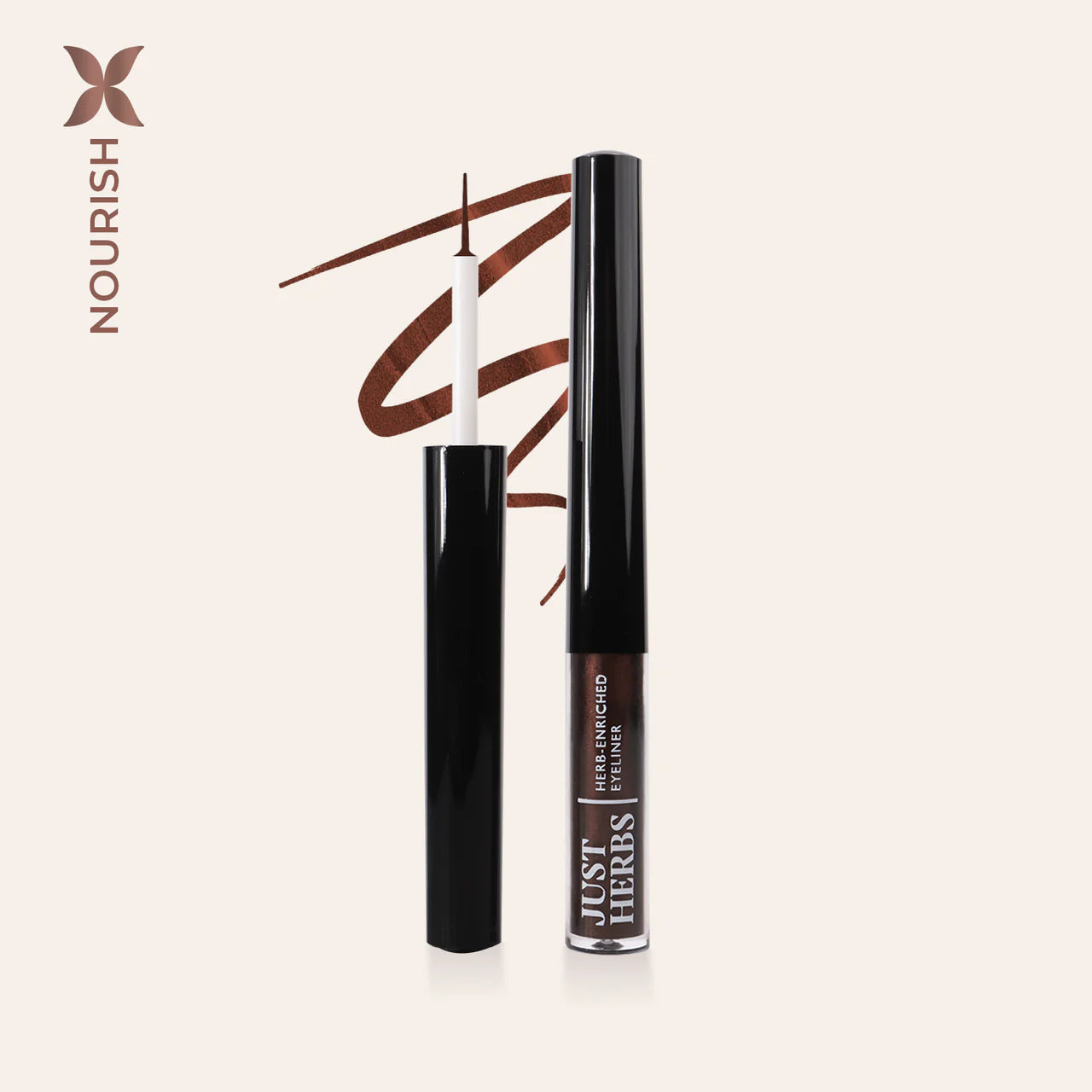 Just Herbs-Enriched Waterproof Eyeliner Organic with Jojoba Oil & Vitamin E