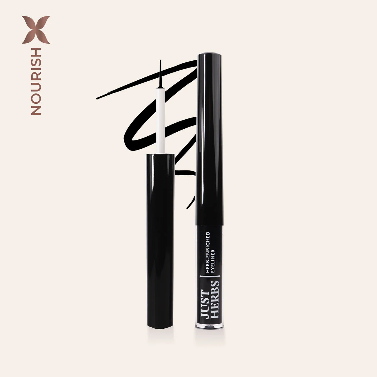 Just Herbs-Enriched Waterproof Eyeliner Organic with Jojoba Oil & Vitamin E