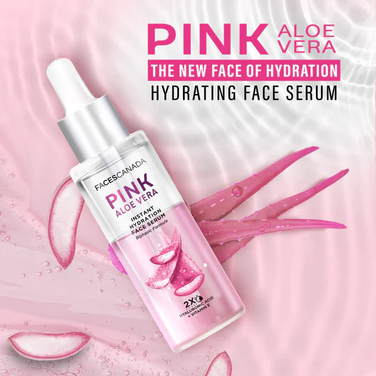 facescanada Pink Aloe Vera Instant Hydration Face Serum Unique Formulation for Healthy, Hydrated Skin