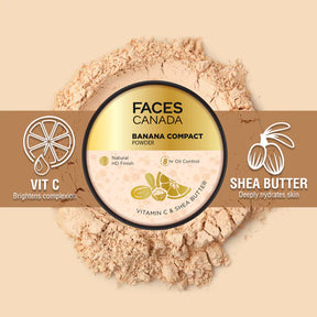 Facescanada Banana Compact Powder All-Day Radiant, Flawless Skin