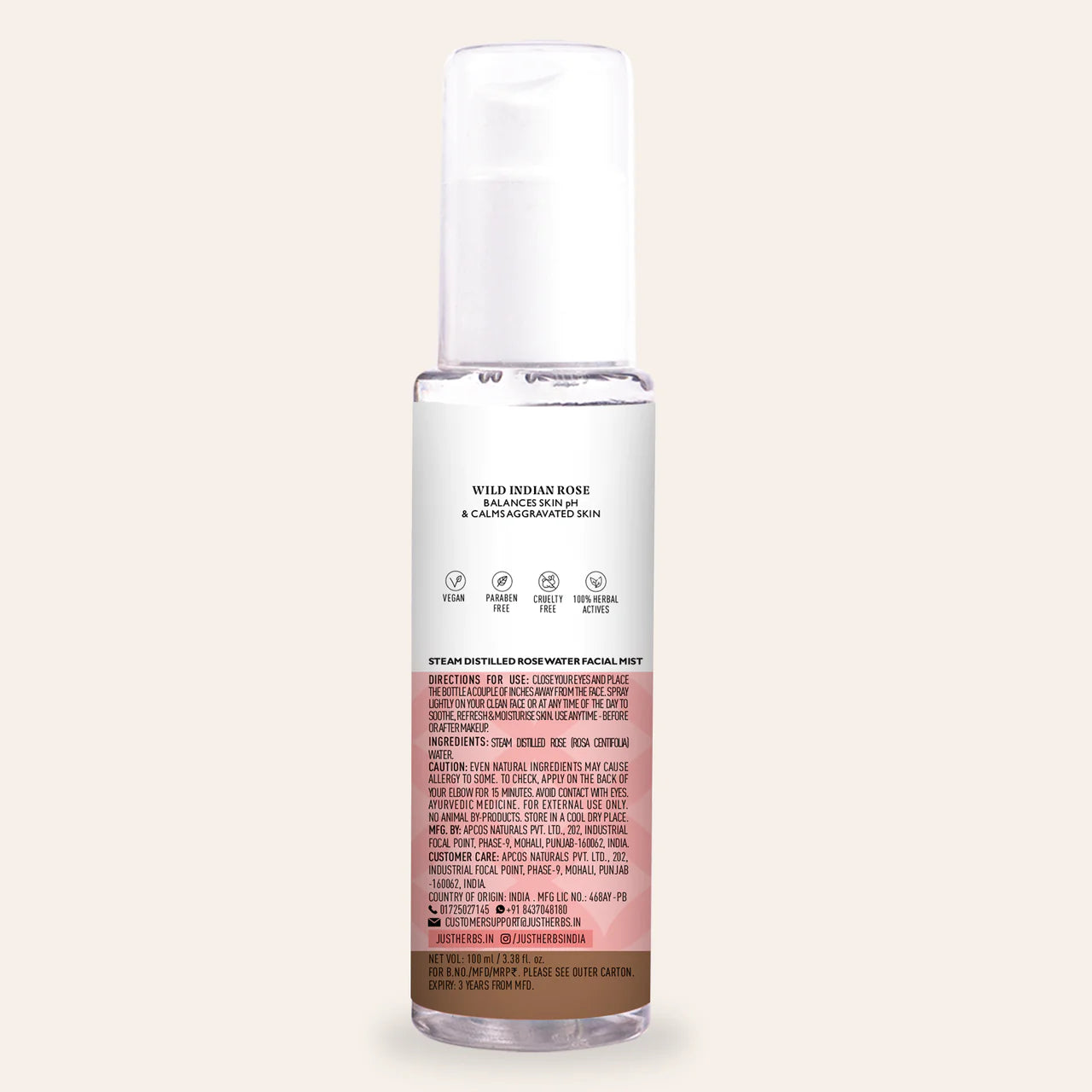 Just Herbs Rose Water Toner Mist