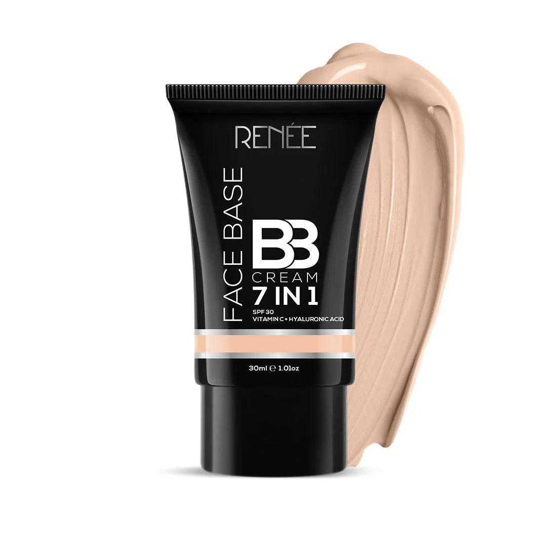 RENEE Face Base 7 In 1 BB Cream With SPF 30, Hyaluronic Acid & Vitamin C, 30ml