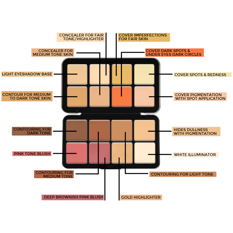 Forever 52 16 Color Camouflage Face Palette - CHP002