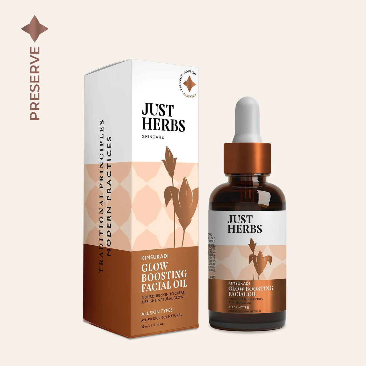 Just Herbs Kimsukadi Tail - Glow Boosting Facial Oil