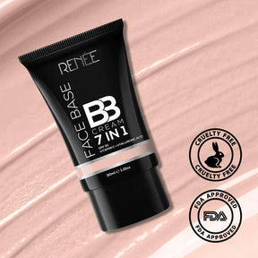RENEE Face Base 7 In 1 BB Cream With SPF 30, Hyaluronic Acid & Vitamin C, 30ml