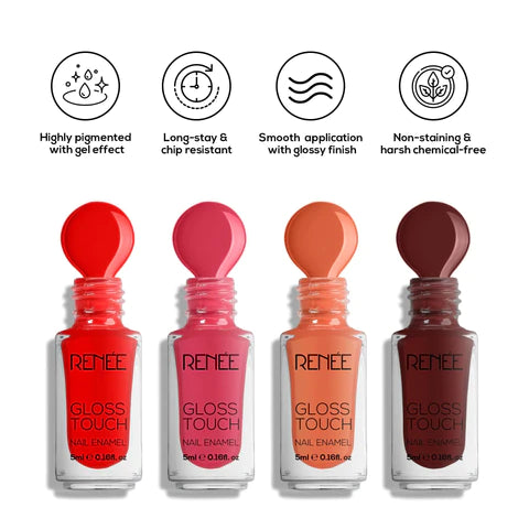 RENEE Gloss Touch Set Of 4 Nail Enamels 5 ml