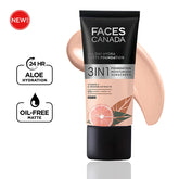 Facescanada 3-in-1 All Day Hydra Matte Foundation Hydrating Lightweight Matte Formula