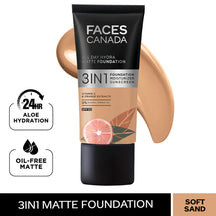 Facescanada 3-in-1 All Day Hydra Matte Foundation Hydrating Lightweight Matte Formula